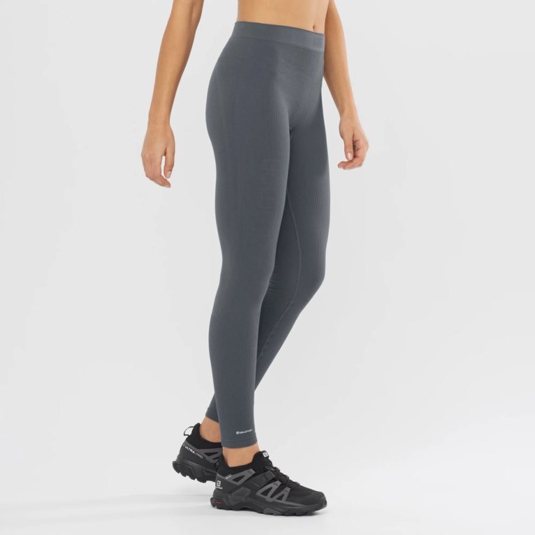 Mallas Para Correr Salomon Essential Seamless Mujer Grises Oscuro | MX XIDU417